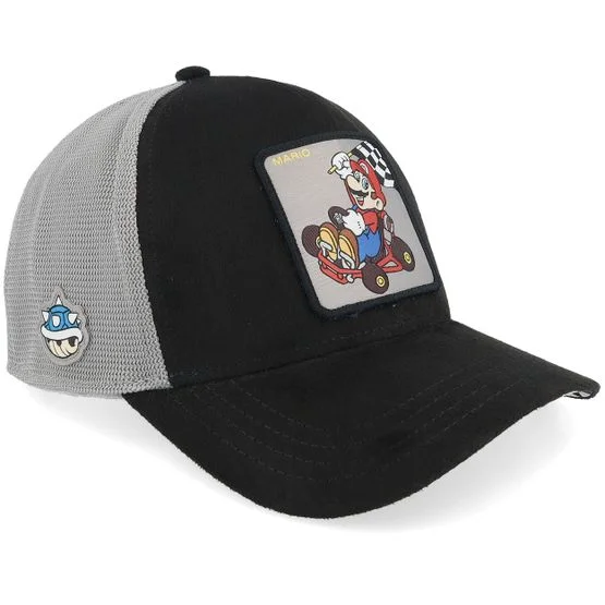 Capslab - Noir trucker Casquette - Mario Kart Black/Grey A-frame Trucker @ Hatstore
