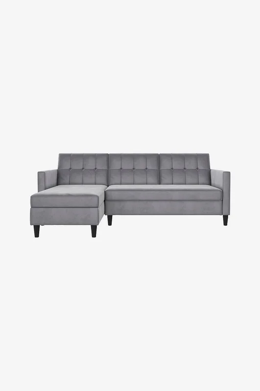 Dorel Home - 3-personers sovesofa med chaiselong Hartford - Grå - Sovesofaer - Fra Homeroom