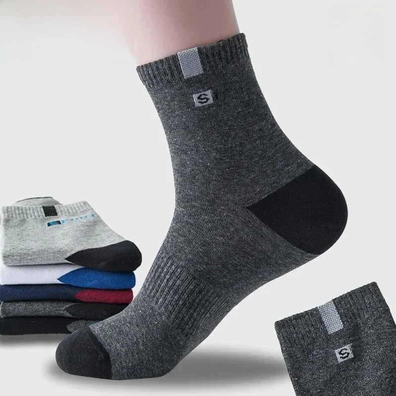 AliExpress - 5-paar katoenen sokken voor heren sport ademend zacht brief mode sneakers hoge elastische middenbuis kous handdoek sox zomer