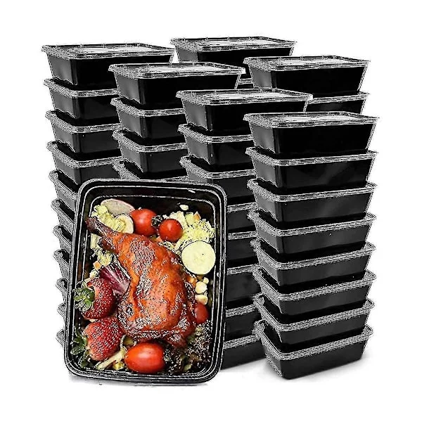 50-pakks lunsjbokser for matlaging Gjenbrukbare plast lunsjbokser Bento bokser Matlagring Lunsj