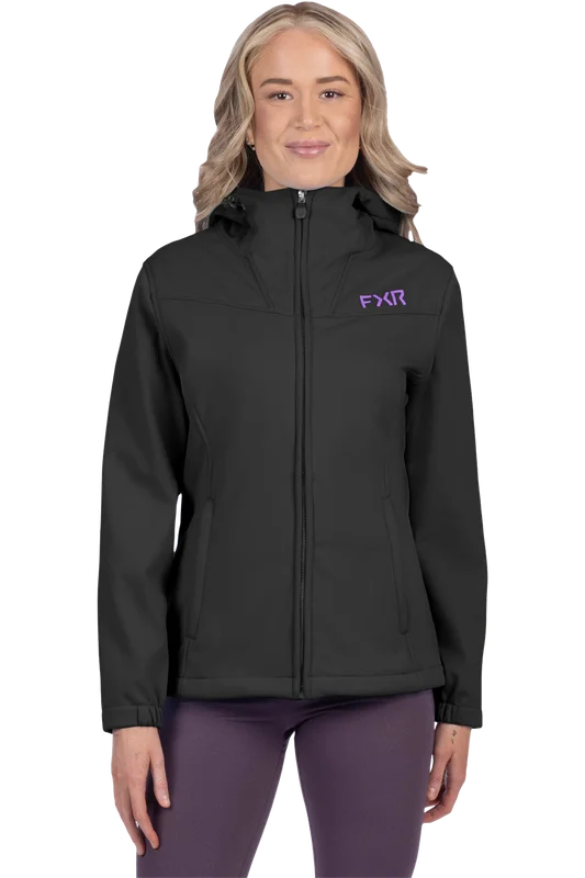 Cross /Enduro Softshell-jakke FXR Hydrogen Softshell Dame Svart/Ametyst XS