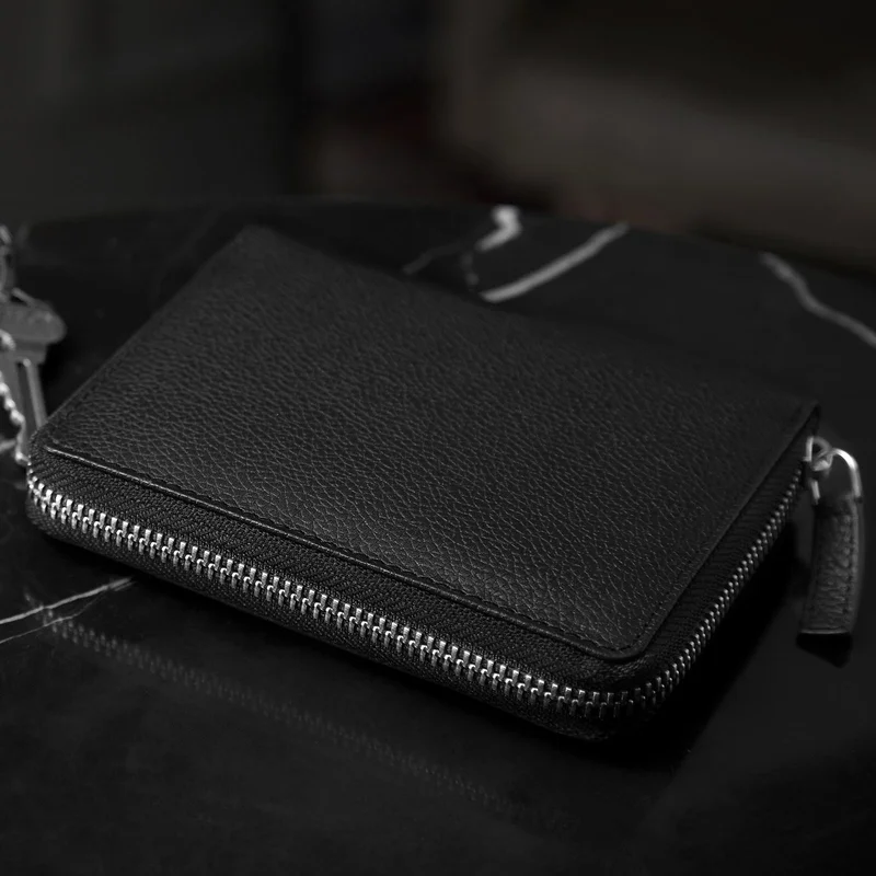 Portefeuille en cuir noir anti-RFID Sky pour hommes - Portefeuilles anti-RFID