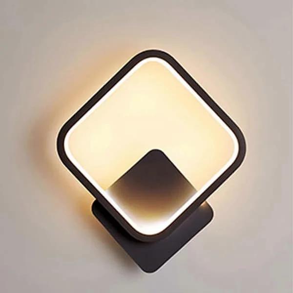 Yafido LED Vegglampe LED Firkantet Vegglampe 12w Hvit Varm 3000k Moderne Vegglampe