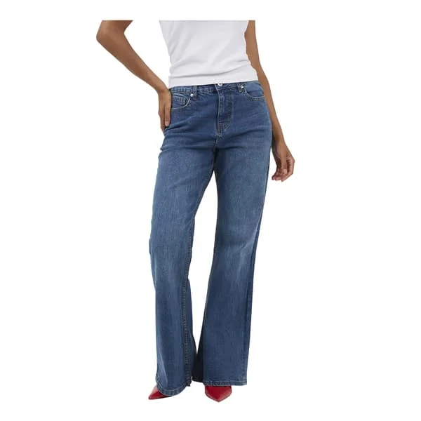 Brave Soul Dam/Dam Flared Mid Rise Jeans 16 UK Vintage/Mi