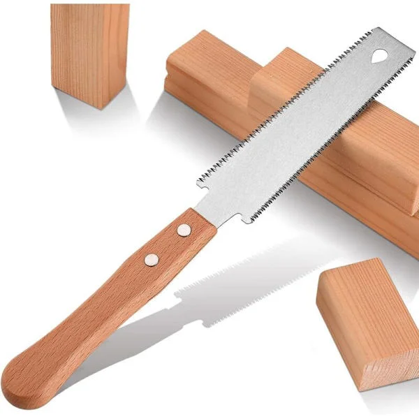 Japansk såg. Liten träsåg. 15,2" flexibelt dubbeleggat manuellt blad. Hobby. DIY. Skarp och lätt japansk snickarsåg.