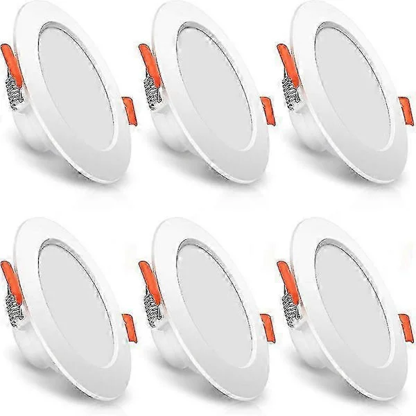 100mm LED Infälld Taklampa 6-pack 3000 K Varmvit Infälld Belysning 600 Lm Badrum Korridor Takspotlight