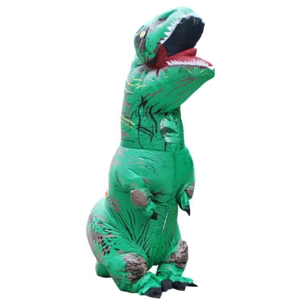 Uppblåsbar dinosauriedräkt Cosplay Maskerad Halloween Barn grön vuxen grön barn grön barn
