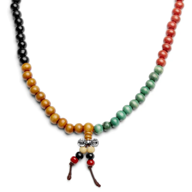 Rainbow Wooden Beaded Necklace for Men - Beaded necklaces
