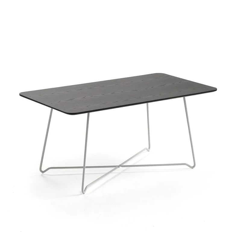 Sofabord, rektangulært, L1100 B600 H510 mm, svart/hvit