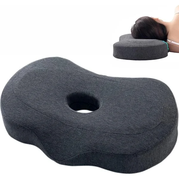 Piercingpute - Ørepiercingpute for sidesovere - Pute for sidesoving - Memory foam-pute - Ergonomisk - Pute med hull for øret ...