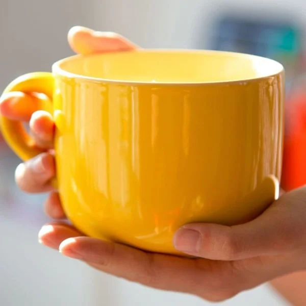 Store Kaffekrus til Morgenmad med Henke Kaffekop Stort Keramisk Tekrus 650ml Kaffekrus Morgenmadsskål Krus Fødselsdagsgave Kaffekop