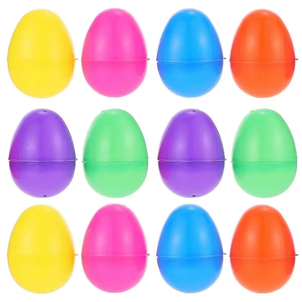 12 stk Fyllbare Påskeegg Plast Påskeegg Vri Egg Lekeegg for Barn [D]