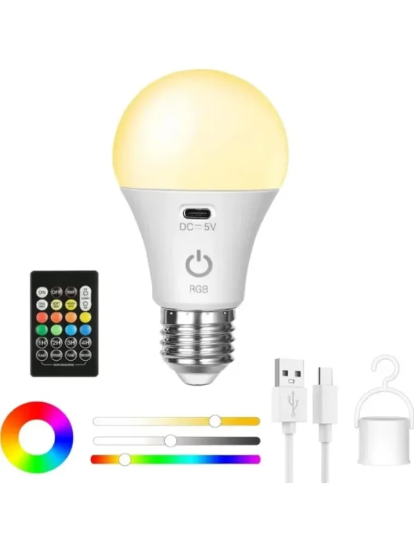 AliExpress - Ampoule Rechargeable couleur rvb, ampoule Led USB, ampoule intelligente, ampoules E27 à intensité variable avec synchronisation, ampoule 