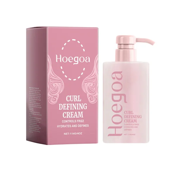 Stylingcreme til krøllet hår til pandehår, pleje af krøllet hår, volumengivende, fugtgivende, naturlig glans.
