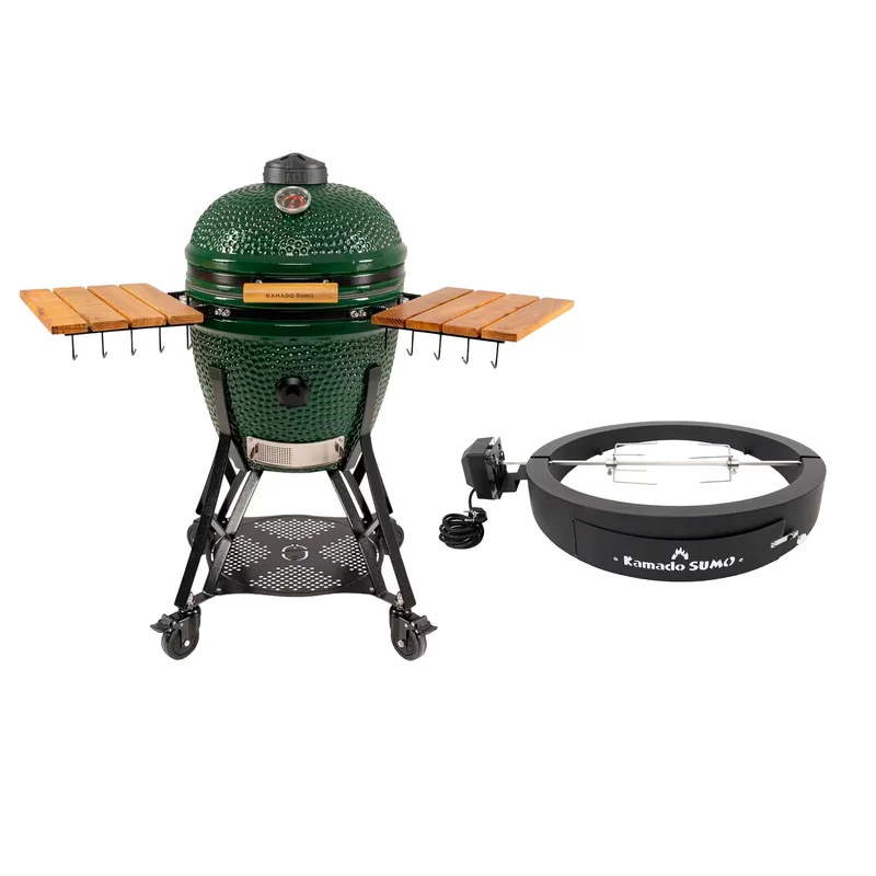Kamado SUMO Large Gen 2 kamado-grill med Grillmesterens rotisserie, grøn | KitchenOne