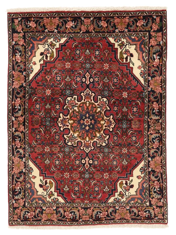 Hand Knotted Bidjar Rug 103X137 Oriental Wool Dark Red/Black Small