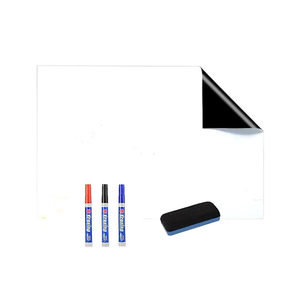 Whiteboard Folie 60x40 Cm Magnetisk, Selvklæbende Magnetisk Folie Hvid Inkluderer Whiteboard Marker