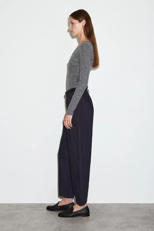 COS Barrel-Leg Cotton Chinos in Blue - Women