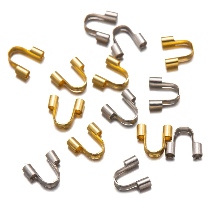 AliExpress - 50 stücke Edelstahl Gold Farbe Draht Protektoren Schutz Wächter Protektoren Schlaufen U Form Verschlüsse Stecker Für Schmuck Machen