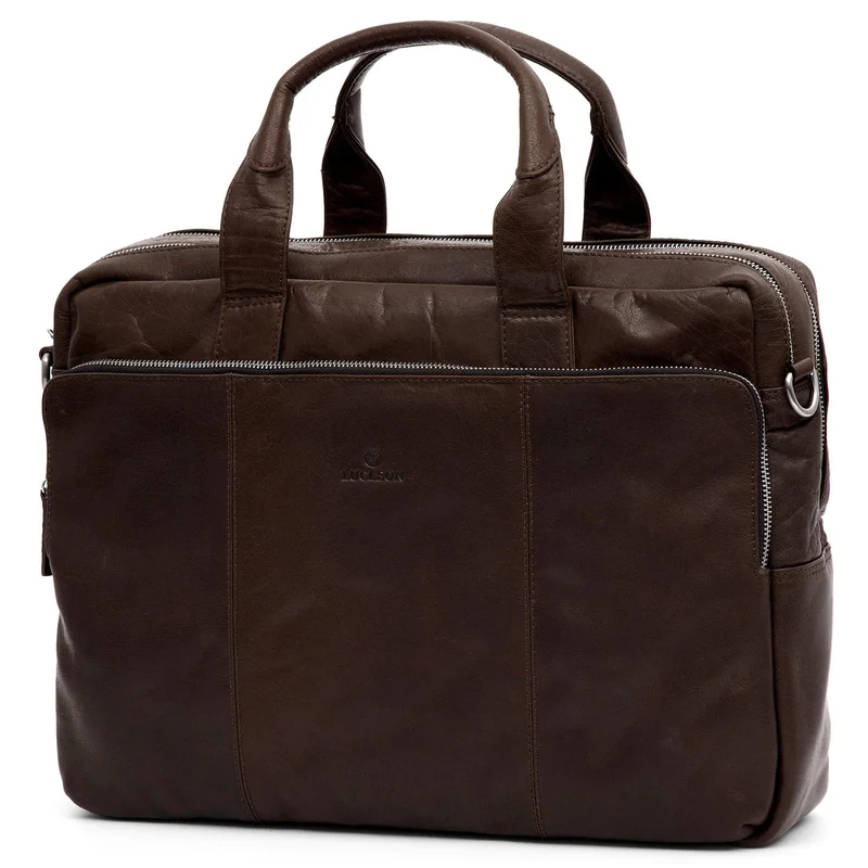 Montreal Braune Leder Arbeitstasche für Männer - Ledertaschen