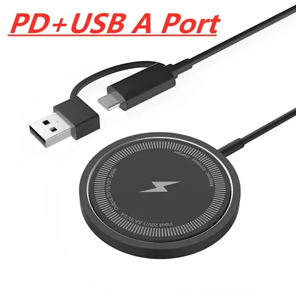 30W Magnetisk Trådlös Laddare för iPhone 15 14 13 12 11 Pro Max Airpods PD MagSafe Telefonladdare Snabbladdningsdocka