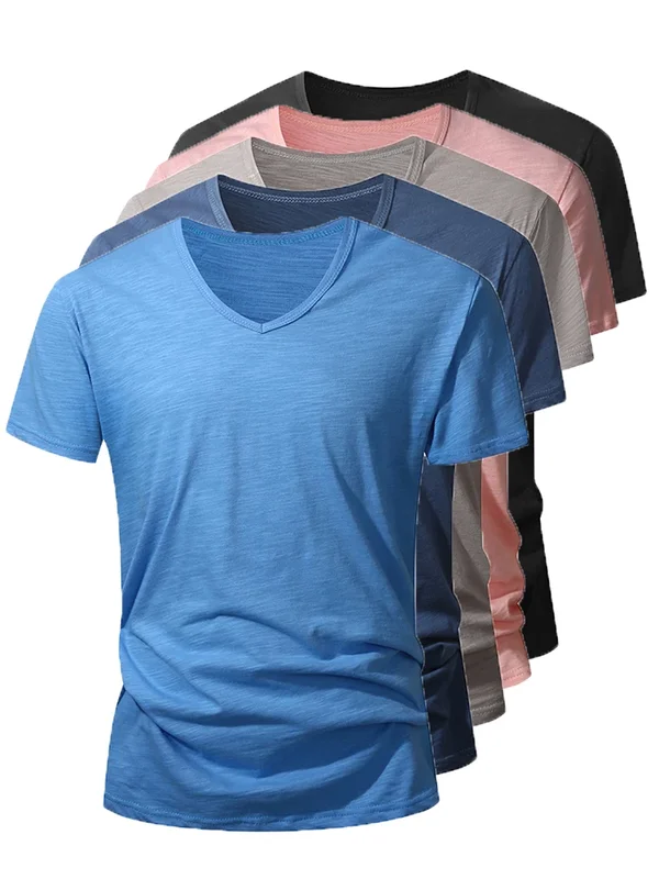 AliExpress - 100% Baumwolle Herren T-Shirt Sommer Kurzarm Oberteil Schwarz Weiß Männerkleidung Weich Hochwertig Homme T-Shirt Lässiges T-Shirt für 