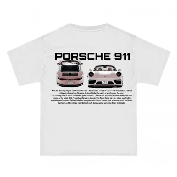 Porsche 911 T-skjorte, T-skjorte for bilentusiaster, Casual T-skjorte for bilelskere Q6