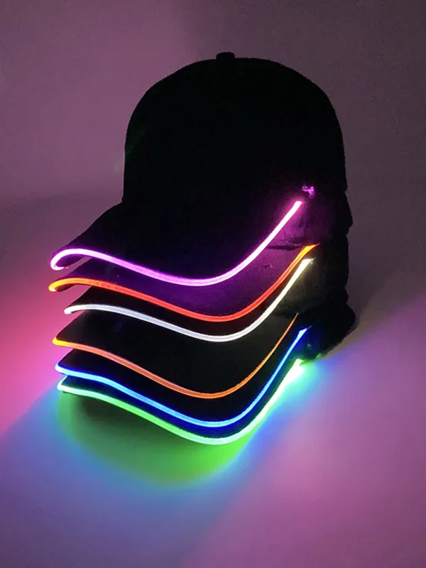 AliExpress - LED-beleuchtete Baseballmütze, blinkendes Glow, Rave-Party-Kappe, leuchtender Hut für Damen und Herren, Hip-Hop-Club, Purim-Festival-