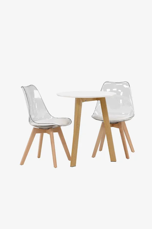 Venture Home - Ruokailuryhmä Leonora ja ruokapöydän tuolit Edvin, 2 kpl - Valkoinen - Ruokailuryhmä 2 hengelle - - Homeroom