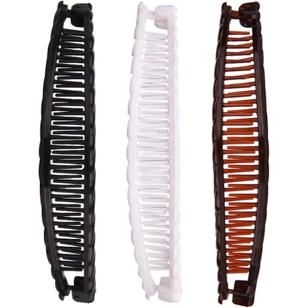 Banana Clip, 3 Pieces Banana Hair Clips, Fishtail Hair Accessories, Vintage Large Banana Combs, Ponytail Clip, Fishtail Comb, for Women