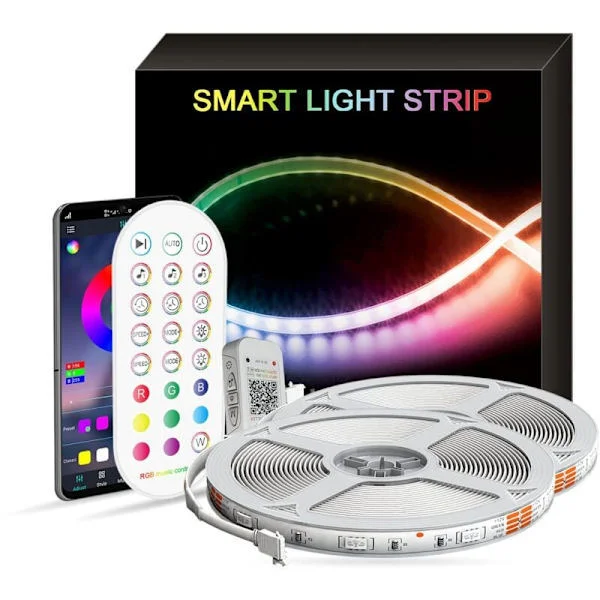 LED Strip - Udendørs LED Strip 30M, Vandtæt Udendørs LED Strip, RGB Selvklæbende Vandtæt Udendørs LED Strip med Smart App, Udendørs LED til LED P
