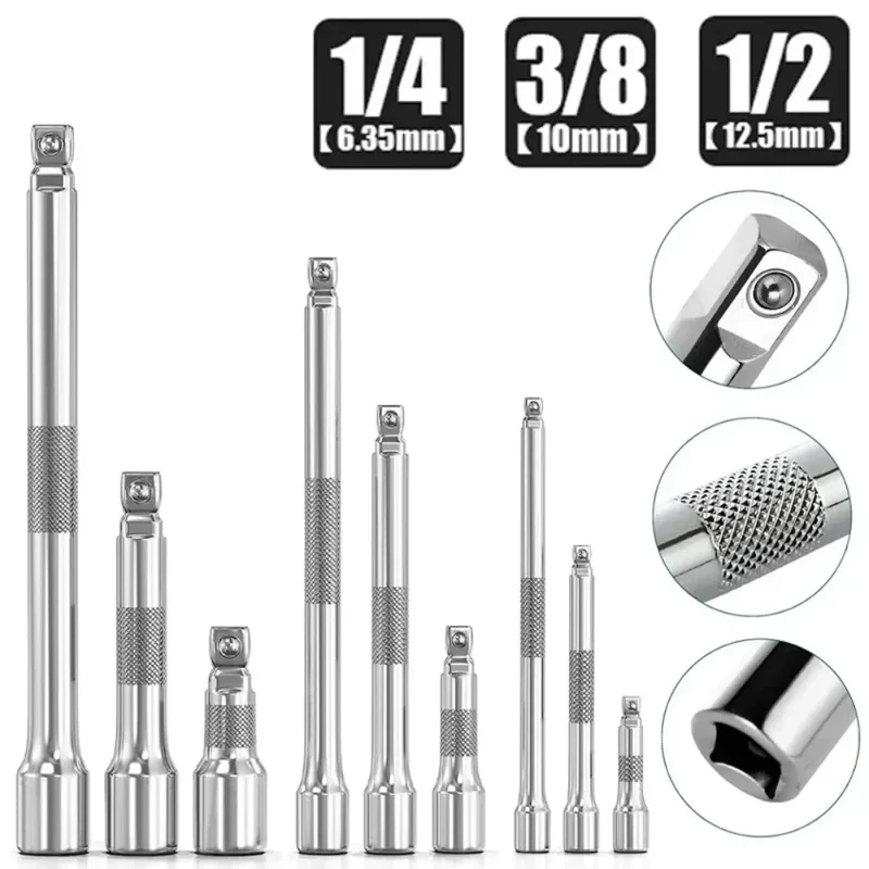 AliExpress - 1/4 "3/8" 1/2 "Drive Extension Set Socket Ratelsleutel Extension Bar, 50/100/150/250mm Ratelsleutel Socket Extender Handje