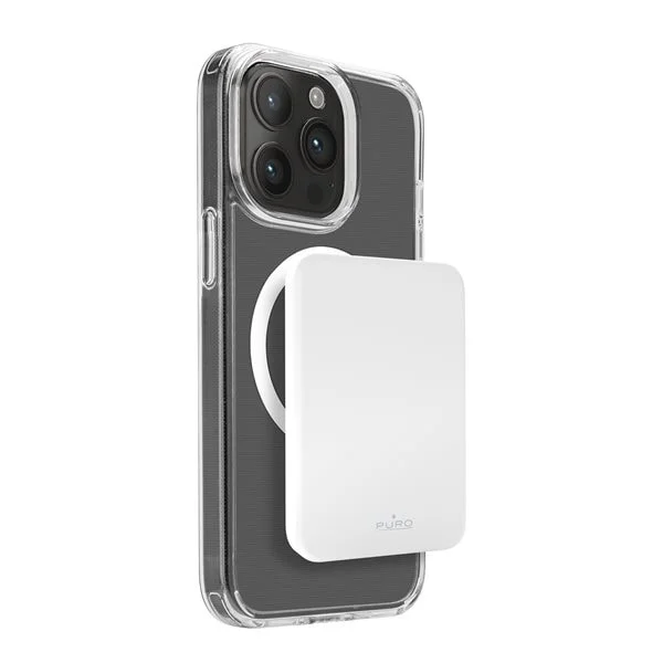 Puro Slim Power Mag 4200 mAh Power Bank med MagSafe USB-C - Hvit