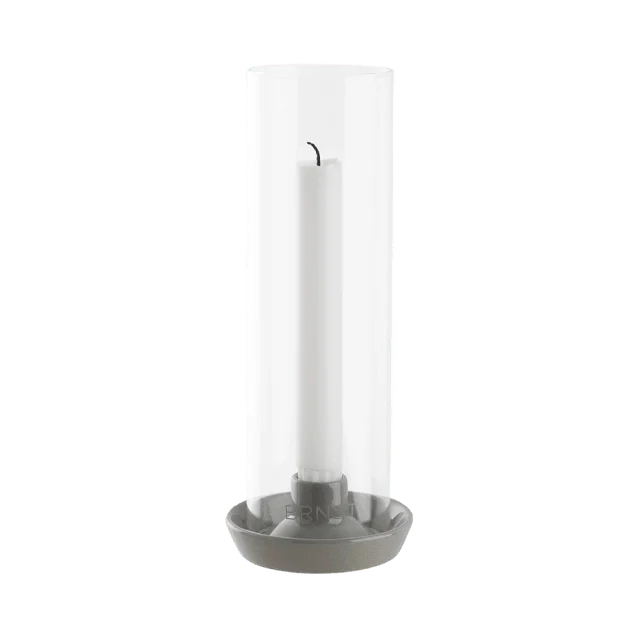 ERNST Ljusstake med glas, 23,5 cm, ljusgrå Dekoration D9 H23,5