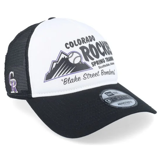 New Era - MLB Svart trucker Caps - Colorado Rockies Team 9FORTY Spring Training White/Black Trucker @ Hatstore