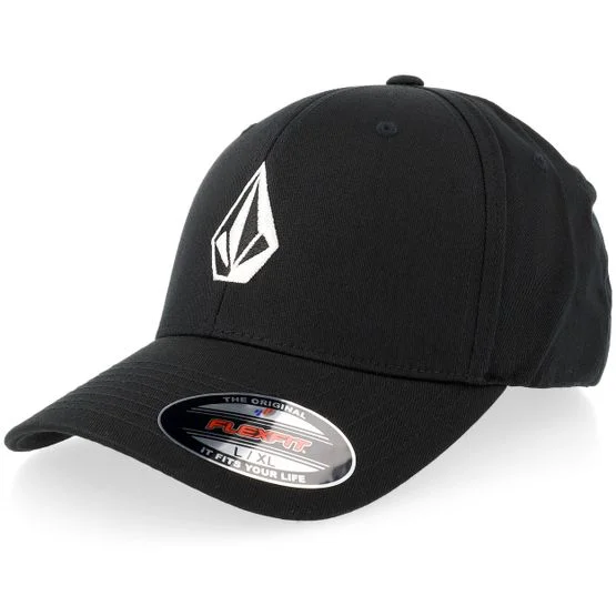 Volcom - Black - flexfit - Cap - Full Stone Hat Black Stretch Fit - Hatstore