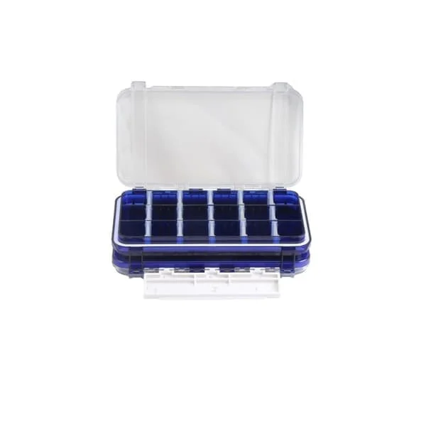 Waterproof Fishing Tackle Box with Adjustable Compartments – Blue Plastic Storage Box for Small Parts and Fishing Accessories