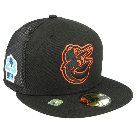 New Era - MLB Svart fitted Caps - Baltimore Orioles 59FIFTY MLB Spring Training 23 Black Mesh Fitted @ Hatstore
