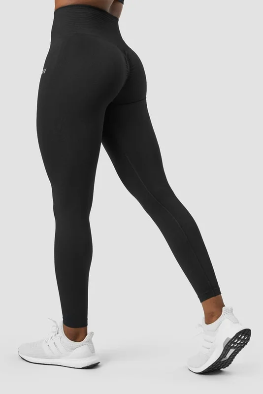 ICANIWILL - Define Seamless Scrunch Tights Black - Treningstights - Dame - ICIW