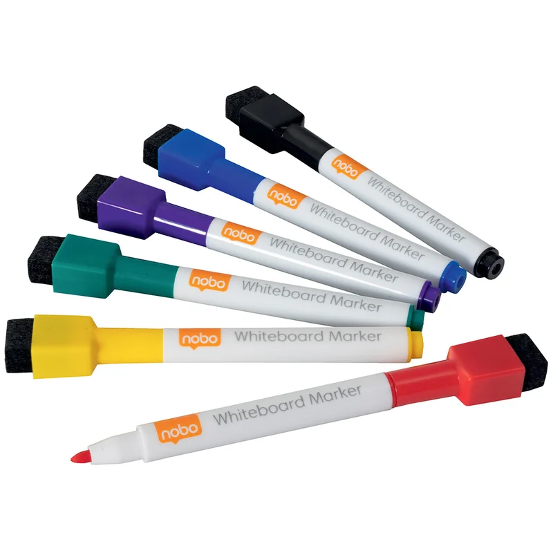 Nobo Whiteboardpenna Mini med sudd 6-set