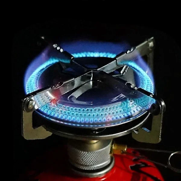 Bærbar Camping Gassbrenner 2800W Mini Monoblock Gassbrenner Lomme Ryggsekk Kokeapparat Sammenleggbar Komfyr Camping Kokekar for Piknik Camping 