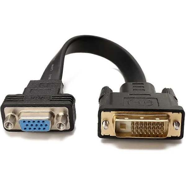 Aktiv DVI-D Dual Link 24+1 Hann til VGA Hunn Video med Flat Kabel