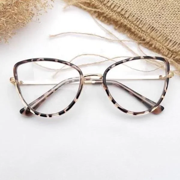 Anti-Blue Light Briller Runde Briller LEOPARD PRINT