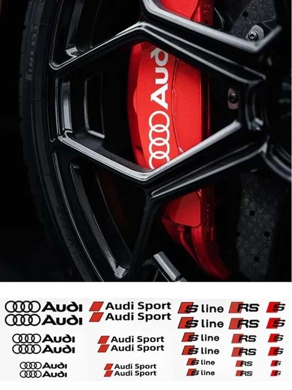 AliExpress - Hittebestendige stickers voor remklauwen, auto-accessoires voor Quattro, Audi S Line, A1, A3, A4, A6, A7, Q3, Q5, Q7, RS3, RS4, RS5