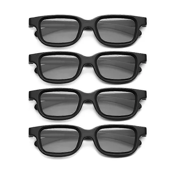 4 st Polariserade Passiva 3D-glasögon för 3D-TV Real 3D-biografer för 3D-spel och TV