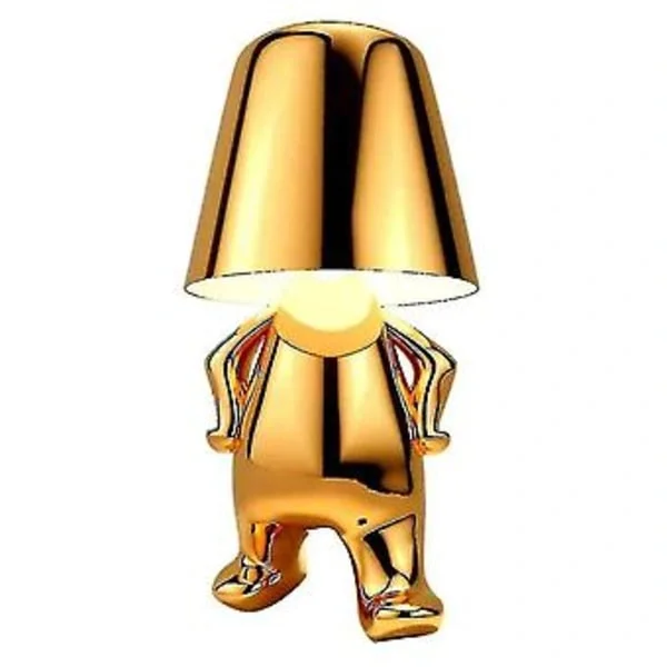 Sängbordslampa med Touch, Guld Tänkare Lampa Skrivbordslampa Sladdlös Uppladdningsbar Portabel Dekorativ Sängbordslampa Med USB-Laddning Guld C