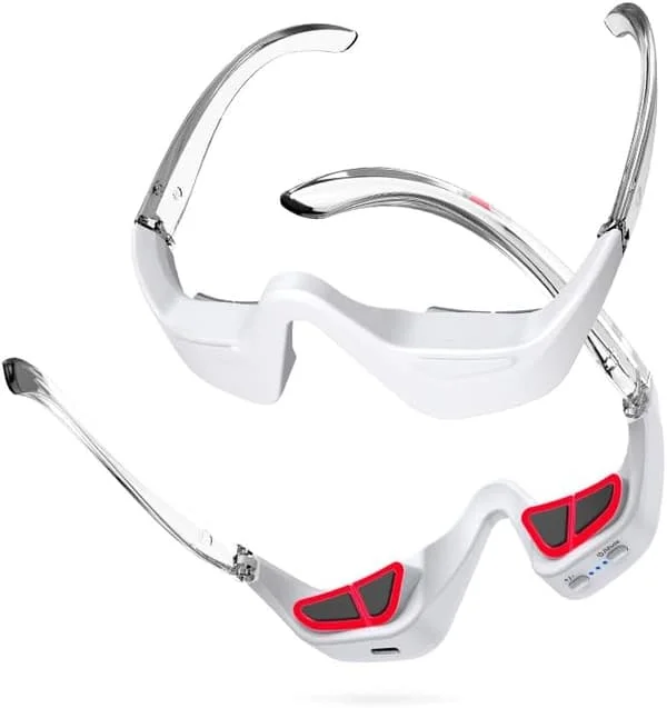 Under Eye Red Light Therapy Glasögon Mikroström Ögonvårdsapparat för Svullnad Mörka Ringar & Fina Linjer Bärbar Lättvikts Ögonmassager