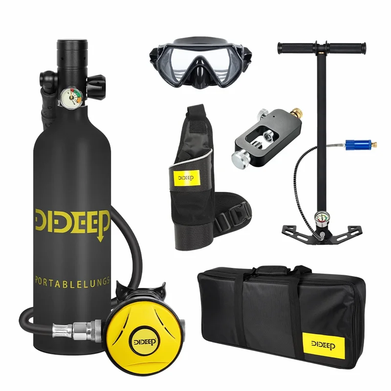 AliExpress - Ensemble de mini-cylindre de plongée DIDEEP 1L, bouteille de plongée sous-marine de 15 à 20 minutes avec pompe manuelle, bouteille 
