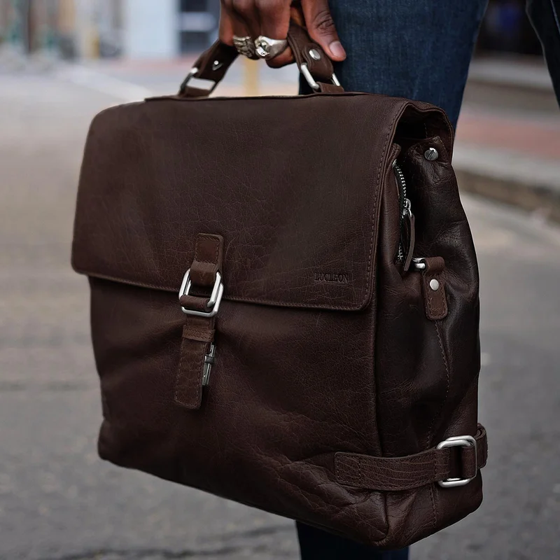 Montreal Luxury Leather Brown Satchel Bag for Men - Leather bags