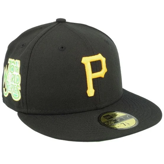 New Era - Pittsburgh Pirates 59FIFTY Citruspop Black/Lime Fitted Fitted Black Cap - MLB @ Hatstore